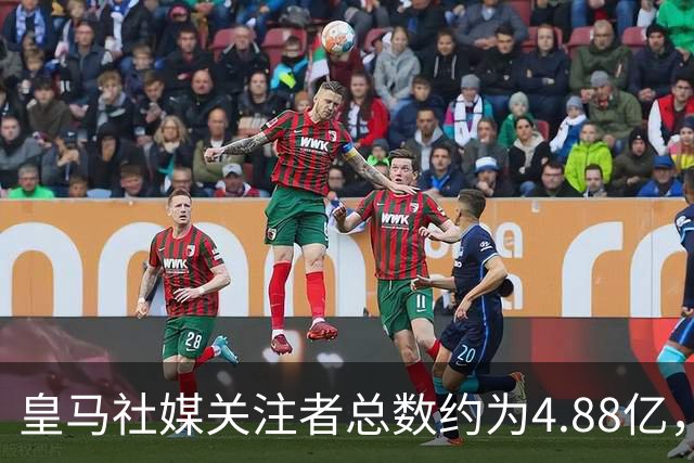 皇马社媒关注者总数约为4.88亿，巴塞罗那以约4.42亿紧随其后